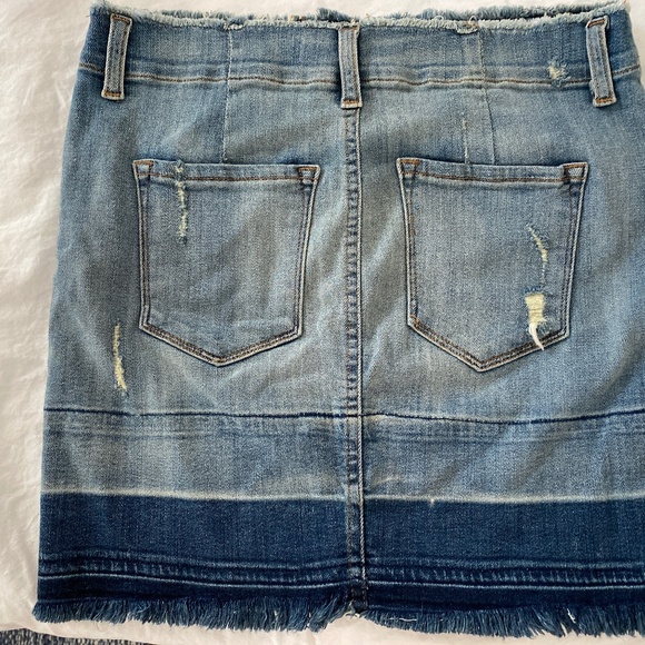 Distressed Denim Mini Skirt - Picture 2 of 2
